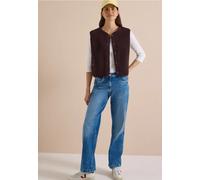 Kurzweste CECIL, Damen, Gr. S (38), berry rot, Stoff, 100% Polyester, unifarben, normal normal, Rundhals, Westen, mit durchgehender Knopfleiste vorn (22059962-S) berry rot