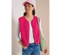 Kurzweste CECIL, Damen, Gr. XS (36), pink (pink flash), Stoff, 100% Polyester, unifarben, normal normal, Rundhals, Westen, mit durchgehender Knopfleiste vorn (25389451-XS) pink flash