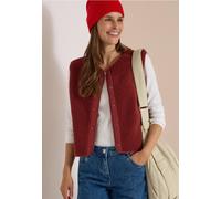 Kurzweste CECIL, Damen, Gr. XS (36), russet rot, Stoff, 100% Polyester, unifarben, normal normal, Rundhals, Westen, mit durchgehender Knopfleiste vorn (23087356-XS) russet rot
