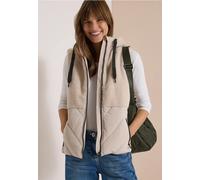 Steppweste CECIL, Damen, Gr. L (42), beige (teddy vanilleweiß), Stoff, Oberstoff: 100% Polyester. Oberstoff 2: 100% Polyester. Futter: 100% Polyester. Füllung: 100% Polyester, unifarben, comfort fit n