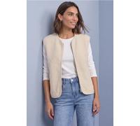 Street One - Teddy-Weste mit Zipper beige - Gr. - 42