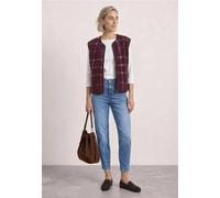 Plüschweste STREET ONE, Damen, Gr. 36, lila (rustic rouge), Westen, mit Zipper und Print / Kariert (48537333-36) rustic rouge
