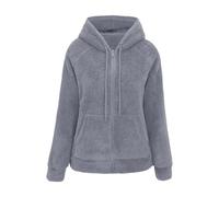 Teddyfell Jacke Damen Herbstjacke Fleecejacke Warme Fleecemantel Kapuzenpullover Zipper Hoodie Plüschjacke Mit Taschen Winter Winterjacke Regenjacke Strickjacke Sweatjacke Braun Damenjacke Grün Xl Xxl
