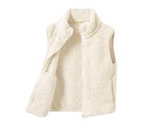 TeddyFleece Weste Kinder Jungen Mädchen Fleecejacke Stehkragen Reißverschluss Teddyfleece Ärmellos Jacke Kurz Winter Warm Teddyweste Outdoor Winterjacke Plüschweste Übergangsjacke Pelzjacke