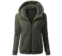 Teddyjacke Damen Fleecejacke Warme Winterjacke Reißverschluss Sweatjacke mit Kapuze Plüschjacke Winter Teddyfleece Jacke Wintermantel Große Größen Mantel Kapuzenjacke black friday angebote 2024