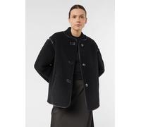 Teddyplüsch-Jacke im Loose Fit schwarz XS