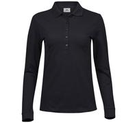 TEE JAYS Cotton Classics-18.0146 Damen Luxus Piqué Stretch Polo langarm Gr. M black