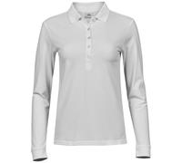 Tee Jays Ladies' Luxury LS Stretch Polo-White-M