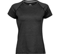 TJ7021 Tee Jays Damen schnelltrocknendes Sport T-Shirt Black Melange M