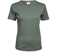 Tee Jays Damen Interlock T-Shirt, Rundhalsausschnitt, Kurzarm (XL) (Blattgrün)