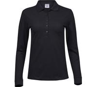 TEE JAYS Cotton Classics-18.0146 Damen Luxus Piqué Stretch Polo langarm Gr. M black