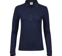 Tee Jays Ladies' Luxury LS Stretch Polo-Navy-L