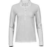 Tee Jays Ladies' Luxury LS Stretch Polo-White-M