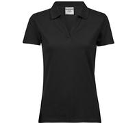 Tee Jays Women's Luxury Stretch V Polo - Black - M