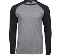 Tee Jays Herren Baseball T-Shirt langarm 5072 heather/black M