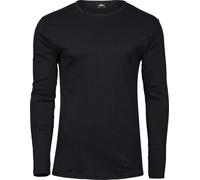 Tee Jays Herren Longsleeve Interlock Langarmshirt – tailliert, Rundhals, Bio-Baumwolle – Schwarz M