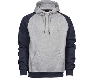 Tee Jays Herren Kapuzen Sweatshirt 2-farbig Hoodie 5432 heather grey/navy M