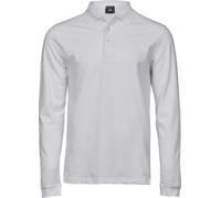 Tee Jays Herren Luxus Stretch Piqué Polo langarm 1406 white XL