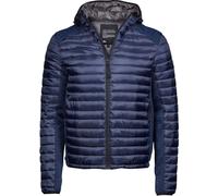 Tee Jays Herren Winterjacke Aspen Crossover 9610 – winddicht mit Kapuze – Navy/Navy Melange XL