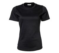 Tee Jays Interlock-T-Shirt für Damen Gr. L, Schwarz