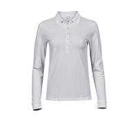 TEE JAYS LADIES LUXURY STRETCH LONG SLEEVE POLO S WHITE