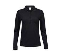 TEE JAYS LADIES LUXURY STRETCH LONG SLEEVE POLO XL BLACK