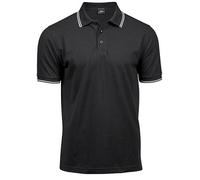 Tee Jays - Men´s Luxury Stripe Stretch Polo Black - Gr. - M