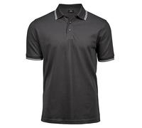Tee Jays - Men´s Luxury Stripe Stretch Polo Dark Grey (Solid) - Gr. - 3XL
