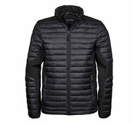 Tee Jays Crossover Herren Winterjacke, Steppjacke, Funktionsjacke, Windjacke, Größe:XL, Farbe:Black/Black