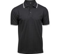 Tee Jays Men's Luxury Stripe Stretch Polo M black/white