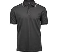 Tee Jays Schweres Herren Stretch Piqué Polo 1407 dark grey (solid)/white M
