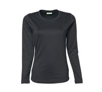 Tee Jays - Women´s Long Sleeve Interlock Tee Dark Grey (Solid) - Gr. - M