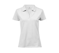 TEE JAYS WOMENS LUXURY STRETCH V-NECK POLO L WHITE