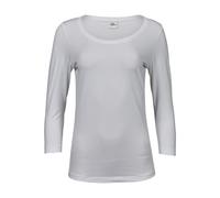 TEE JAYS WOMENS STRETCH 3/4 SLEEVE TEE S WHITE