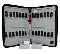 tee-uu KEYSAFE XL - Plus Set | Schlüsselmappe | 28 Schlüssel-Halter | abnehmbare Schlüssel-Clips | Beschriftungsfelder mit Druckvorlage | Lanyard | Reißverschluss mit Öse zum Plombieren