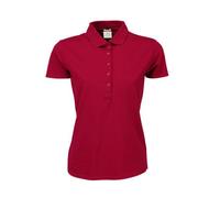 TeeJays Damen Stretch Polo Shirt Kurzarm Bio - Baumwolle neue Farben Deep Red (Rot) 3XL
