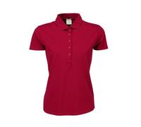 TeeJays Damen Stretch Polo Shirt Kurzarm Bio - Baumwolle neue Farben Deep Red (Rot) XL