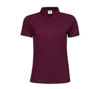 TeeJays Damen Stretch Polo Shirt Kurzarm Bio - Baumwolle neue Farben Wine (Rot) S