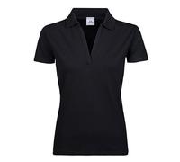 TeeJays Damen Stretch Polo Shirt Kurzarm Bio - Baumwolle Schwarz S