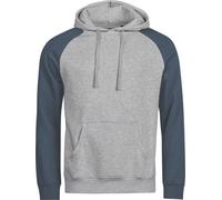 TeeJays Herren Hoodie Kapuzenpullover Sweater Two Tone Bio - Baumwolle bis 3XL Hoody Grau/Blau M