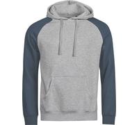 TeeJays Herren Hoodie Kapuzenpullover Sweater Two Tone Bio - Baumwolle bis 3XL Hoody Grau/Blau XL