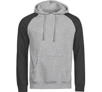 TeeJays Herren Hoodie Kapuzenpullover Sweater Two Tone Bio - Baumwolle bis 3XL Hoody Grau/Schwarz L