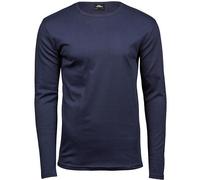 TeeJays Herren Langarm Shirt Taillierter Schnitt geschnitten Rundhals Bio - Baumwolle bis 3XL Navy (Blau) S