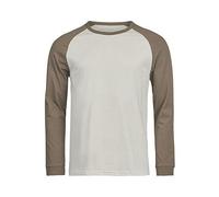 TeeJays Herren Langarm T-Shirt Two Tone Bio - Baumwolle bis 3XL Longsleeve Grau/Dunkelgrau L