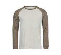 TeeJays Herren Langarm T-Shirt Two Tone Bio - Baumwolle bis 3XL Longsleeve Grau/Dunkelgrau XL