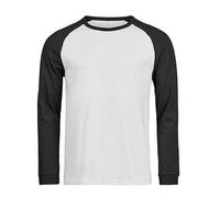 TeeJays Herren Langarm T-Shirt Two Tone Bio - Baumwolle bis 3XL Longsleeve Grau/Schwarz XS