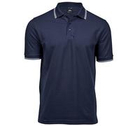 TJ1407 Tee Jays Luxus dehnbares Polo mit Streifen Navy S