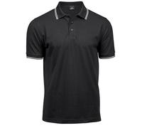 TeeJays Herren Men Stretch Polo Shirt Kurzarm Zweifarbig Schwarz/Weiss 3XL