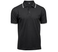 TeeJays Herren Men Stretch Polo Shirt Kurzarm Zweifarbig Schwarz/Weiss M