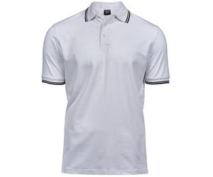 TeeJays Herren Men Stretch Polo Shirt Kurzarm Zweifarbig Weiss/Navy S
